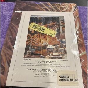 Hautman Brothers Collection Quiet Fire Tiger Shower Curtain 70" x 72" VTG New